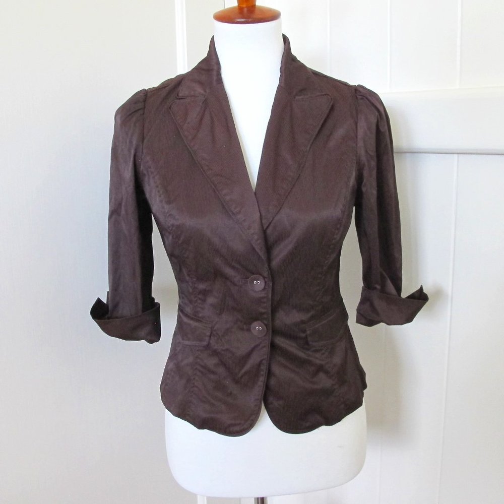 Aziz | Chocolate Half Sleeve Blazer
